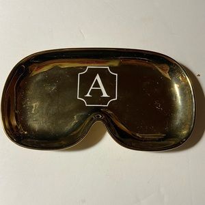 Mark & Graham Gold Ceramic Catchall Eyeglasses Monogrammed Holder Letter "A"